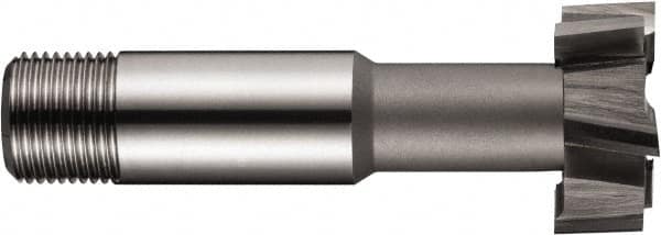 DORMER - 40mm Cut Diam, 18mm Cut Width, 3/4" Neck Diam, 63/64" Shank Diam, M2 High Speed Steel T-Slot Cutter - Uncoated, 22mm Bolt, Staggered Teeth, 8 Teeth - Caliber Tooling