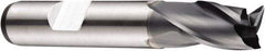 DORMER - 14mm Diam, 16mm LOC, 3 Flute Powdered Metal Keyway End Mill - Spiral Flute, AlCrN Finish, 12mm Shank Diam, 73mm OAL, 30° Helix, Centercutting - Caliber Tooling