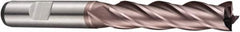 DORMER - 5 Flute Powdered Metal Roughing & Finishing Square End Mill - TiCN Finish, Weldon Shank, 30° Helix, Centercutting, Extra Long Length - Caliber Tooling