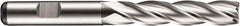 DORMER - 5/8" Diam, 4 Flute Powdered Metal Roughing & Finishing Square End Mill - Uncoated, Weldon Shank, 30° Helix, Centercutting, Extra Long Length - Caliber Tooling