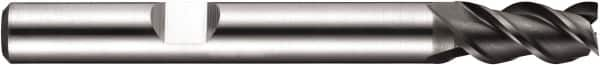 DORMER - 6 Flute Powdered Metal Roughing & Finishing Square End Mill - AlCrN Finish, Weldon Shank, 45° Helix, Centercutting, Regular Length - Caliber Tooling