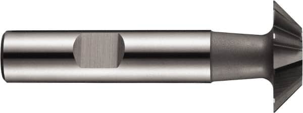 DORMER - 16mm Diam x 6.3mm Width of Cut, 60° Included Angle, Cobalt Dovetail Cutter - Weldon Flat, Uncoated - Caliber Tooling