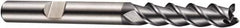 DORMER - 4 Flute Powdered Metal Roughing & Finishing Square End Mill - AlCrN Finish, Weldon Shank, 45° Helix, Centercutting, Extra Long Length - Caliber Tooling