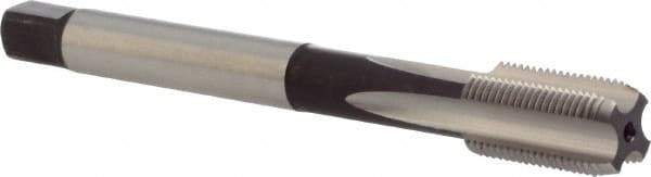 DORMER - M12x1.00 Metric Fine 6H 4 Flute Bright Finish Cobalt Straight Flute Machine Tap - Bottoming, Left Hand Thread, 100mm OAL, 21mm Thread Length, Oversize - Exact Industrial Supply