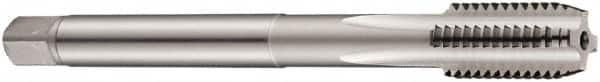 DORMER - 7/16-14 UNC 2B 3 Flute Bright Finish Cobalt Straight Flute Machine Tap - Bottoming, Right Hand Thread, 110mm OAL, 23mm Thread Length, Oversize - Exact Industrial Supply