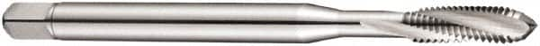 DORMER - M10x1.50 Metric Coarse 3 Flute 6H Bottoming Spiral Flute Tap - Cobalt, Bright Finish, 100mm OAL, Right Hand Flute, Right Hand Thread, Series E207 - Exact Industrial Supply