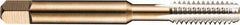 DORMER - 3/4-10 UNC 2B/3B 4 Flute Bright Finish High Speed Steel Straight Flute Standard Hand Tap - Bottoming, Right Hand Thread, 4-1/4" OAL, 1.1811" Thread Length, H3 Limit, Oversize - Exact Industrial Supply