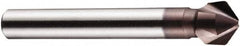 DORMER - 6mm Shank Diam, 3 Flute 100° High Speed Steel Countersink - TiAlN Finish, 56mm OAL, Single End, Straight Shank, Right Hand Cut - Caliber Tooling