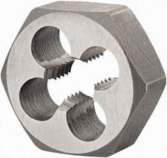 DORMER - M4x0.70 Metric Coarse Thread, Right Hand Thread, Hex Rethreading Die - High Speed Steel, 1/4" Thick, Series F302 - Exact Industrial Supply