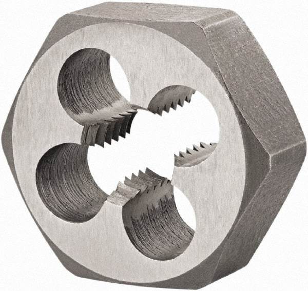 DORMER - M10x1.50 Metric Coarse Thread, Right Hand Thread, Hex Rethreading Die - High Speed Steel, 3/8" Thick, Series F302 - Exact Industrial Supply