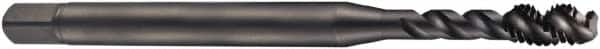 DORMER - 1-8 UNC 4 Flute 2B Bottoming Spiral Flute Tap - Cobalt, Oxide Finish, 160mm OAL, Right Hand Flute, Right Hand Thread, Series EX21 - Caliber Tooling