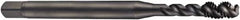 DORMER - 3/8-16 UNC 3 Flute 2B Bottoming Spiral Flute Tap - Cobalt, Oxide Finish, 100mm OAL, Right Hand Flute, Right Hand Thread, Series EX21 - Caliber Tooling