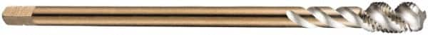 DORMER - M16x1.00 Metric Fine 4 Flute 6H Bottoming Spiral Flute Tap - Cobalt, Bright Finish, 100mm OAL, Right Hand Flute, Right Hand Thread, Series EX10 - Caliber Tooling