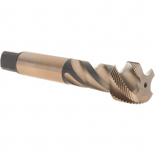 DORMER - M28x1.50 Metric Fine 4 Flute 6H Bottoming Spiral Flute Tap - Cobalt, Bright Finish, 140mm OAL, Right Hand Flute, Right Hand Thread, Series EX10 - Caliber Tooling