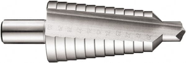 DORMER - 10 Hole Sizes, 20 to 30mm Hole Diam High Speed Steel Step Drill Bit - Caliber Tooling