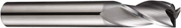 DORMER - 14mm Diam, 22mm LOC, 3 Flute Solid Carbide Keyway End Mill - Spiral Flute, AlCrN Finish, 12mm Shank Diam, 83mm OAL, 30° Helix, Centercutting - Caliber Tooling