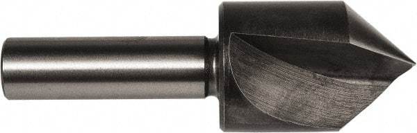 Union Butterfield - 1-1/2" Head Diam, 1/2" Shank Diam, 1 Flute 90° High Speed Steel Countersink - Bright Finish, 3-7/8" OAL, Single End, Straight Shank, Right Hand Cut - Caliber Tooling