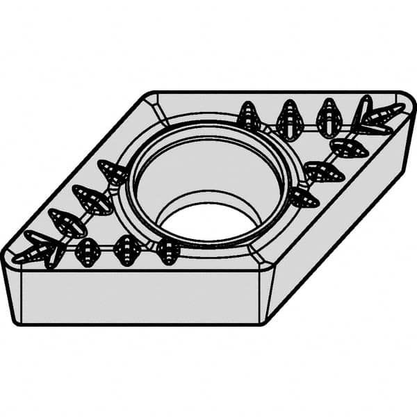 Kennametal - DCMT32.53 MP Grade KCP25 Carbide Turning Insert - TiCN/Al2O3 Finish, 55° Diamond, 3/8" Inscr Circle, 5/32" Thick, 3/64" Corner Radius - Caliber Tooling