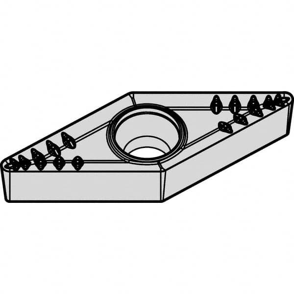 Kennametal - VBMT332 MP Grade KCK20B Carbide Turning Insert - TiOCN Finish, 35° Diamond, 3/8" Inscr Circle, 3/16" Thick, 1/32" Corner Radius - Caliber Tooling