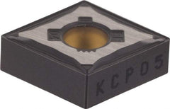 Kennametal - CNMG431 FF Grade KCP05 Carbide Turning Insert - TiCN/Al2O3 Finish, 80° Diamond, 1/2" Inscr Circle, 3/16" Thick, 1/64" Corner Radius - Caliber Tooling