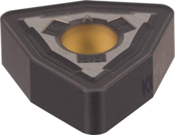 Kennametal - WNMG433 MN Grade KCP10 Carbide Turning Insert - TiCN/Al2O3 Finish, 80° Trigon, 1/2" Inscr Circle, 3/16" Thick, 3/64" Corner Radius - Caliber Tooling