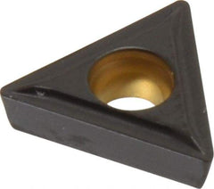 Kennametal - TPMT21.51 LF Grade KCP25 Carbide Turning Insert - TiCN/Al2O3 Finish, 60° Triangle, 1/4" Inscr Circle, 3/32" Thick, 1/64" Corner Radius - Caliber Tooling