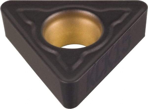 Kennametal - TCMT32.52 MF Grade KCP10 Carbide Turning Insert - TiCN/Al2O3 Finish, 60° Triangle, 3/8" Inscr Circle, 5/32" Thick, 1/32" Corner Radius - Caliber Tooling