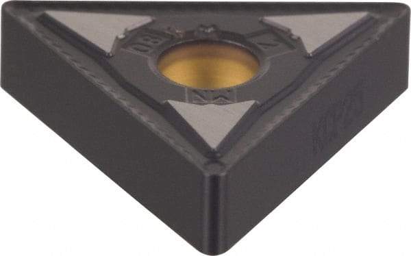 Kennametal - TNMG332 MN Grade KCP10 Carbide Turning Insert - TiCN/Al2O3 Finish, 60° Triangle, 3/8" Inscr Circle, 3/16" Thick, 1/32" Corner Radius - Caliber Tooling