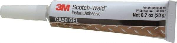 3M - 0.70 oz Tube Clear Instant Adhesive - Series CA50, 60 to 120 sec Fixture Time, 24 hr Full Cure Time, Bonds to Cardboard, Cork Board, Fabric, Fiberglass, Foam, Metal, Plastic, Rubber & Vinyl - Caliber Tooling