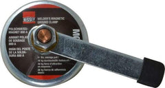 Bessey - 800 Amps Grounding Capacity, 3-1/2" Diam, 2" High, 55 Lb Max Pull Force, Magnetic Welding & Fabrication Ground Clamp - 55 Lb Average Pull Force, 3-1/2" Long, Round Cup Magnet, Copper Stud - Caliber Tooling