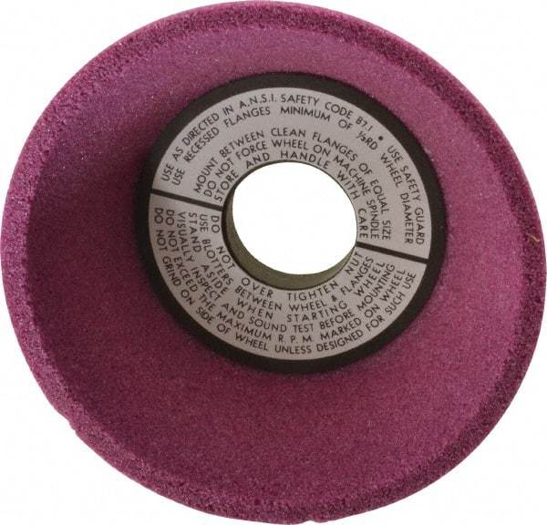 Grier Abrasives - 5" Diam, 1-1/4" Hole Size, 2-3/16" Overall Thickness, 46 Grit, Type 11 Tool & Cutter Grinding Wheel - Coarse Grade, Aluminum Oxide, K Hardness, Vitrified Bond, 4,966 RPM - Caliber Tooling