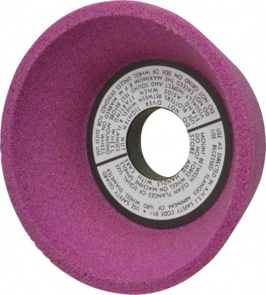 Grier Abrasives - 5" Diam, 1-1/4" Hole Size, 2-3/16" Overall Thickness, 60 Grit, Type 11 Tool & Cutter Grinding Wheel - Medium Grade, Aluminum Oxide, J Hardness, Vitrified Bond, 4,966 RPM - Caliber Tooling