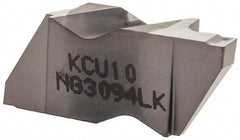 Kennametal - 3094NG K Grade KCU10, 2.39mm Cutting Width Carbide Grooving Insert - 3.81mm Max Depth of Cut, Left Hand, 0.19mm Corner Radius, AlTiN Finish - Caliber Tooling