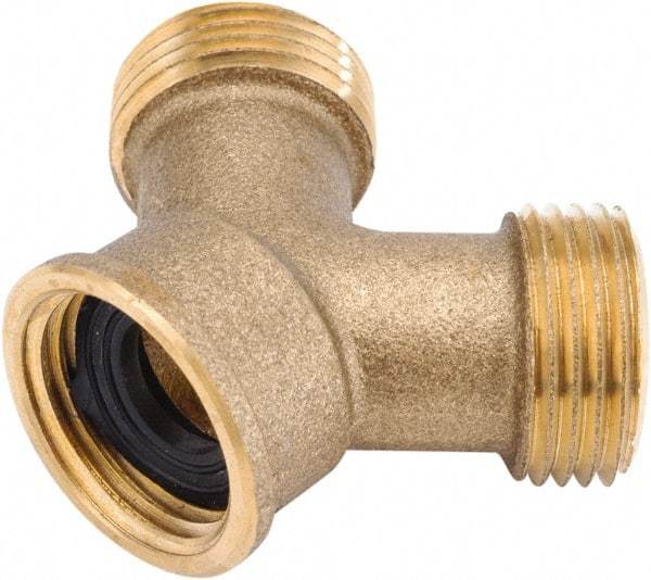 ANDERSON METALS - 3/4 GHT Garden Hose F x M x M Garden Hose Y - Zinc, Female Hose to Male Hose to Male Hose Connector - Caliber Tooling