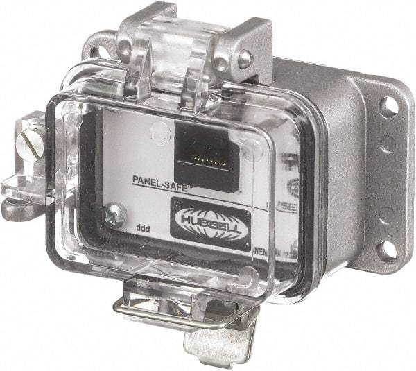 Hubbell Wiring Device-Kellems - 1 Port, Ethernet, Clear Data Port Receptacle - 3.2 Inch Long x 1.58 Inch Deep x 3.15 Inch Wide, Aluminum, Surface Mount, Gray - Caliber Tooling