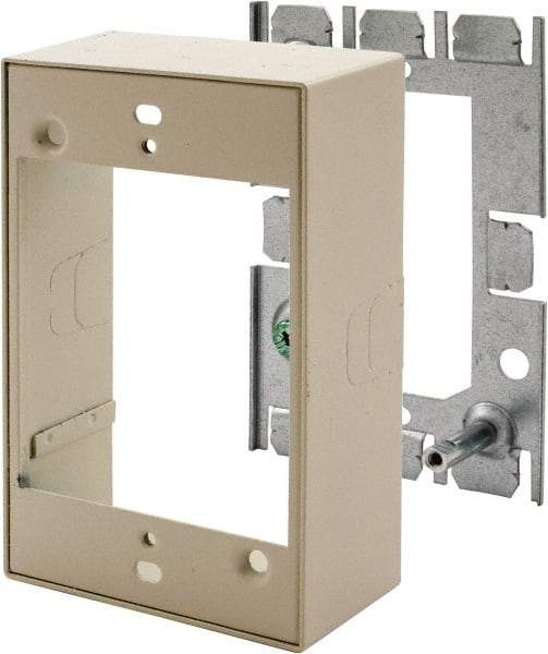 Hubbell Wiring Device-Kellems - 2.82 Inch Long x 1.38 Inch Wide x 4.54 Inch High, Rectangular Raceway Box - Ivory, For Use with HBL500 Series Raceways and HBL750 Series Raceways - Caliber Tooling