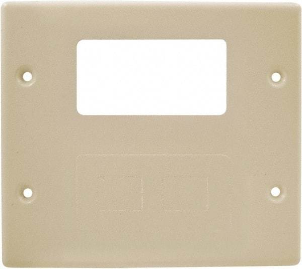 Hubbell Wiring Device-Kellems - 5.43 Inch Long x 4-3/4 Inch High, Rectangular Raceway Plate - Ivory, For Use with HBL4700 Series Raceways and HBL4750 Series Metal Raceways - Caliber Tooling