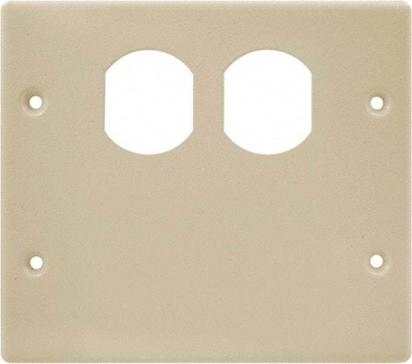 Hubbell Wiring Device-Kellems - 5.43 Inch Long x 4-3/4 Inch High, Rectangular Raceway Plate - Ivory, For Use with HBL4700 Series Raceways and HBL4750 Series Metal Raceways - Caliber Tooling