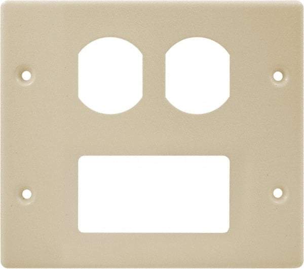 Hubbell Wiring Device-Kellems - 5.43 Inch Long x 4-3/4 Inch High, Rectangular Raceway Plate - Ivory, For Use with HBL4700 Series Raceways and HBL4750 Series Metal Raceways - Caliber Tooling