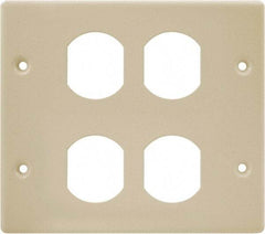 Hubbell Wiring Device-Kellems - 5.43 Inch Long x 4-3/4 Inch High, Rectangular Raceway Plate - Ivory, For Use with HBL4700 Series Raceways and HBL4750 Series Metal Raceways - Caliber Tooling