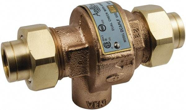 Conbraco - 1/2 Thread, 175 psi WOG Rating, Bronze Dual Check Backflow Preventer Valve - Lead-Free, Use with Potable Water Applications - Caliber Tooling