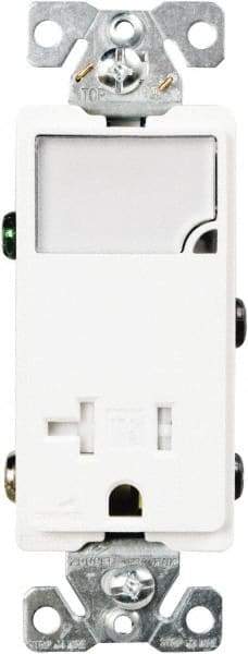 Cooper Wiring Devices - 2 Pole, 125 VAC, 20 Amp, 1 Outlet, Flush Mounted, Self Grounding, Tamper Resistant Combination Outlet with Night Light - 5-20R Configuration, Back Side Wiring, Thermoplastic Material, cULus Listed Standard - Caliber Tooling