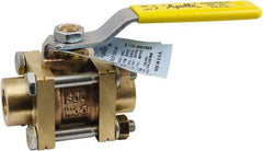 Conbraco - 1-1/4" Pipe, Full Port, Lead Free Bronze Full Port Ball Valve - 3 Piece, Female NPT Ends, Lever Handle, 600 WOG, 150 WSP - Caliber Tooling