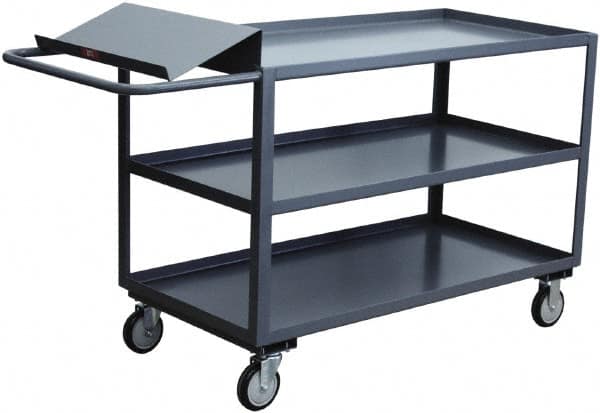 Jamco - 1,200 Lb Capacity, 30" Wide x 48" Long x 35" High Heavy Duty Service Cart - 3 Shelf, Steel - Caliber Tooling