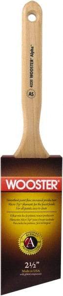 Wooster Brush - 2-1/2" Angled Synthetic Sash Brush - 2-15/16" Bristle Length, 7-7/8" Maple Fluted Handle - Caliber Tooling