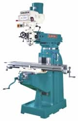 Knee Milling Machine: 5.5 x 26″, 3 hp, Geared Head Control, 3 Phase 60 to 4,300 RPM, R8 Spindle Taper