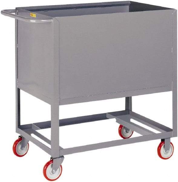 Little Giant - 1,200 Lb Capacity, 4-Sided Steel Raised Platform Box Truck - 41-1/2" Long x 24" Wide x 40" High, 5" Diam Polyurethane Wheels - Caliber Tooling