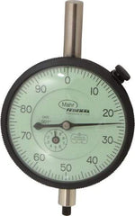 Mahr - 1" Range, 0-100 Dial Reading, 0.001" Graduation Dial Drop Indicator - 2-3/4" Dial, 0.1" Range per Revolution, 0.001" Accuracy, Revolution Counter - Caliber Tooling