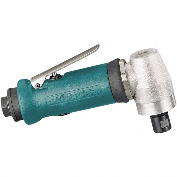 Dynabrade - 1/4" Collet, Angle Handle, Air Angle Die Grinder - 20,000 RPM, Rear Exhaust, 21 CFM, 0.4 hp, 90 psi, 1/4 NPT Inlet - Caliber Tooling