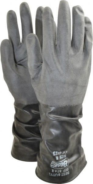 SHOWA - Size M (8), 14" Long, 14 mil, Unsupported, Butyl Chemical Resistant Gloves - Caliber Tooling